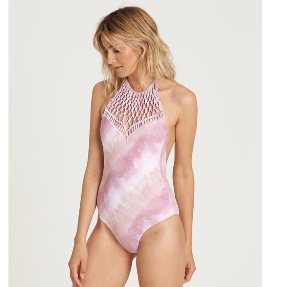 Pink acid wash billabong one piece